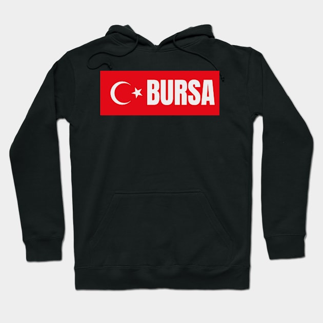 Bursa City in Turkish Flag Hoodie by aybe7elf